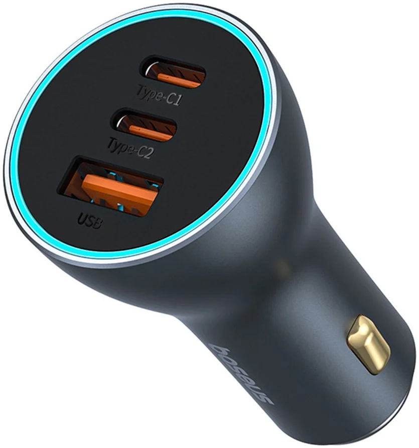 Baseus GaN USB/USB-C Auto Snellader 65W met Power Delivery Grijs afbeelding 1