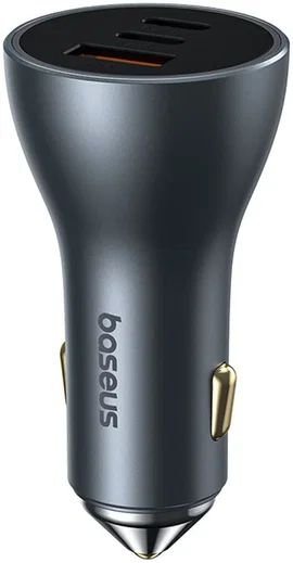 Baseus GaN USB/USB-C Auto Snellader 65W met Power Delivery Grijs afbeelding 2
