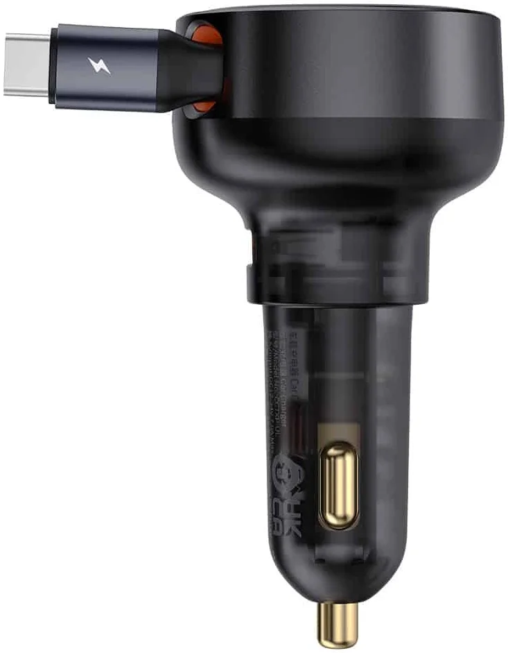 Baseus Enjoyment Pro Autolader 60W met Uitrekbare USB-C Kabel Zwart afbeelding 11