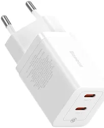 Baseus GaN5 Pro 40W Compacte Fast Charger Duo USB-C Wit afbeelding