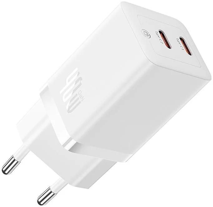 Baseus GaN5 Pro 40W Compacte Fast Charger Duo USB-C Wit afbeelding 2