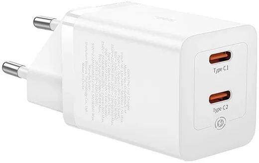 Baseus GaN5 Pro 40W Compacte Fast Charger Duo USB-C Wit afbeelding 5