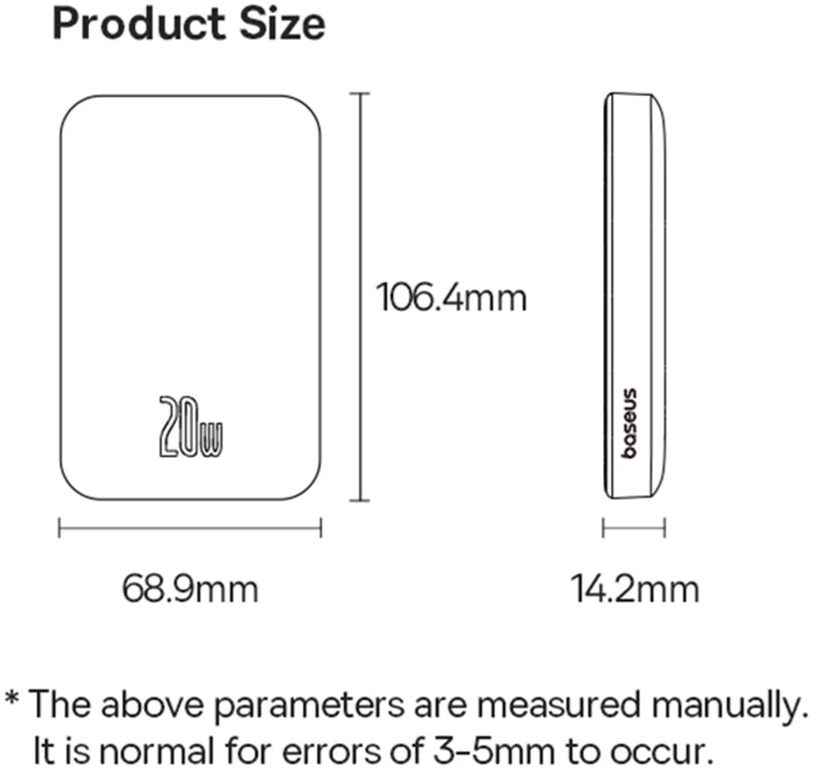 Baseus Mini 5.000 mAh Powerbank Compact Met MagSafe Wit 20W afbeelding 13