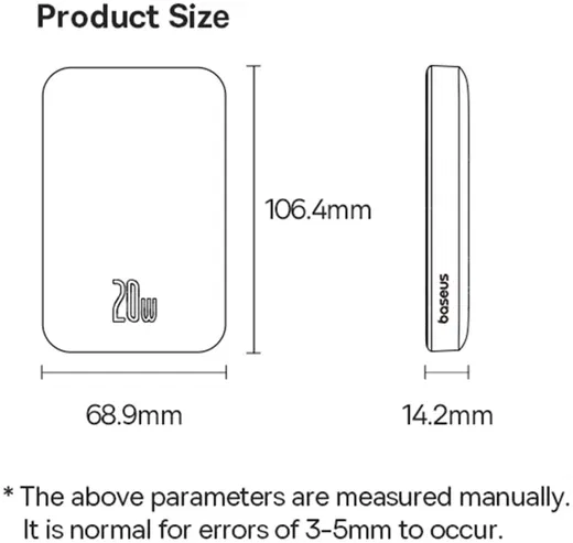 Baseus Mini 5.000 mAh Powerbank Compact Met MagSafe Wit 20W afbeelding 13