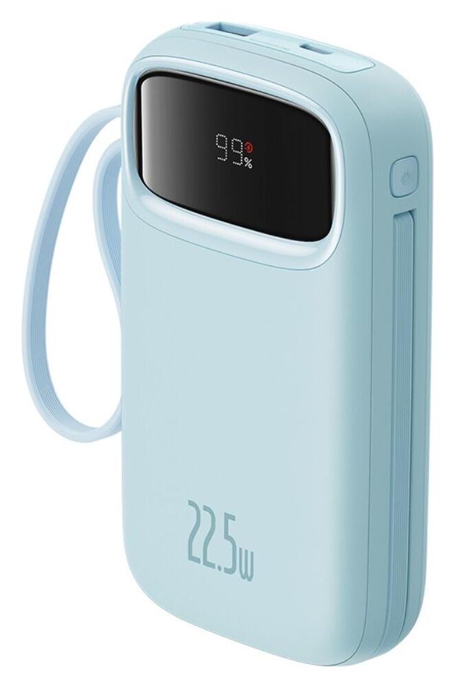 Baseus 20.000 mAh Powerbank met Ingebouwde USB-C/Lightning Kabel Blauw afbeelding 1