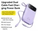 Baseus 20.000 mAh Powerbank met Ingebouwde USB-C/Lightning Kabel Paars afbeelding 2