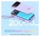 Baseus 20.000 mAh Powerbank met Ingebouwde USB-C/Lightning Kabel Paars afbeelding 5