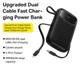 Baseus 10.000 mAh Powerbank met Ingebouwde USB-C/Lightning Kabel Zwart afbeelding 2