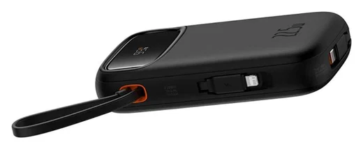 Baseus 10.000 mAh Powerbank met Ingebouwde USB-C/Lightning Kabel Zwart afbeelding 8