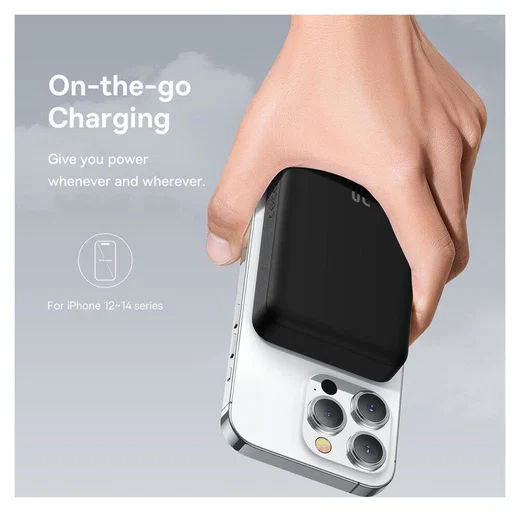 Baseus Mini 10.000 mAh Powerbank Compact met MagSafe Zwart 30W afbeelding 7