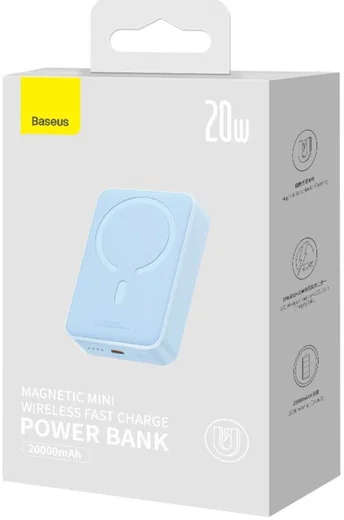 Baseus 20.000 mAh Powerbank Fast Charge met MagSafe Blauw 20W afbeelding 12