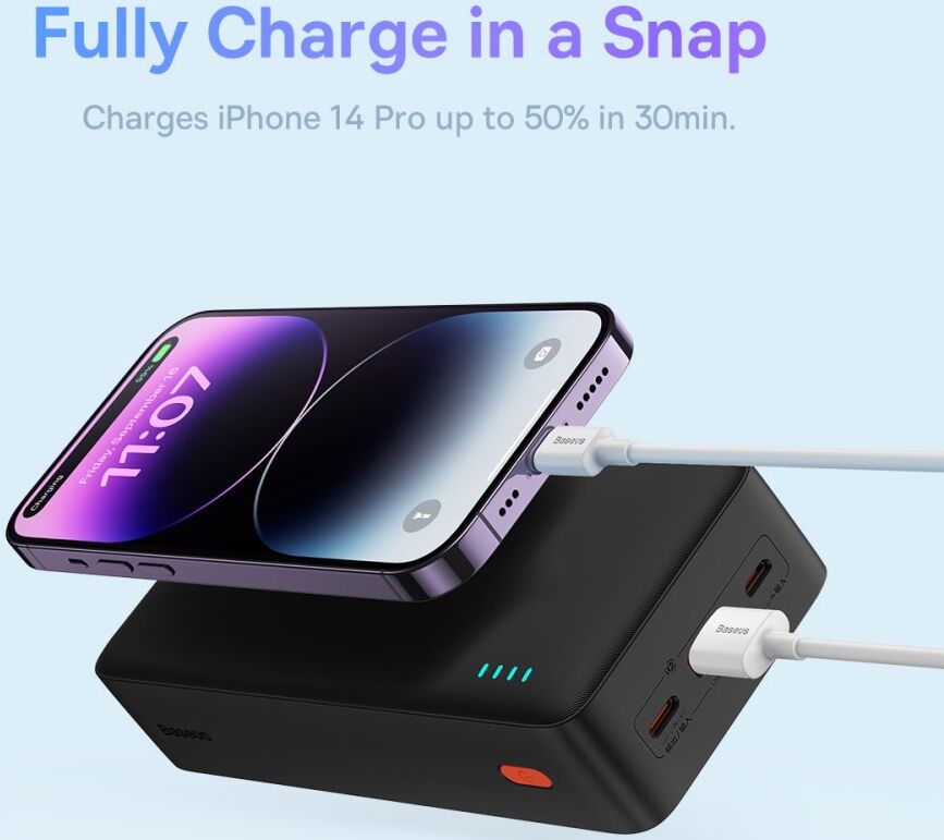 Baseus Airpow 30.000 mAh Powerbank Fast Charge Zwart 20W afbeelding 4