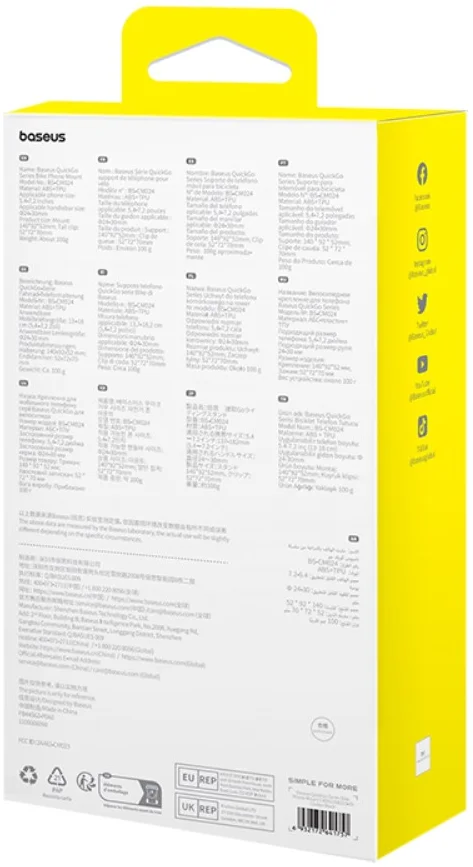 Baseus QuickGo Universele Telefoonhouder Motor/Fiets Zwart afbeelding 16