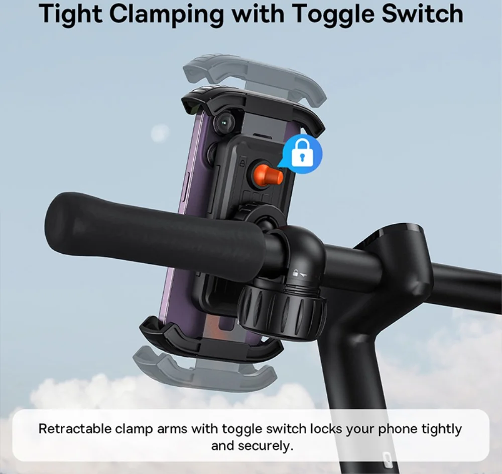 Baseus QuickGo Universele Telefoonhouder Motor/Fiets Zwart afbeelding 6