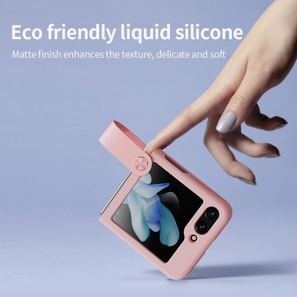 Nillkin Flex Flip Samsung Galaxy Z Flip 5 Hoesje Siliconen Roze afbeelding 3