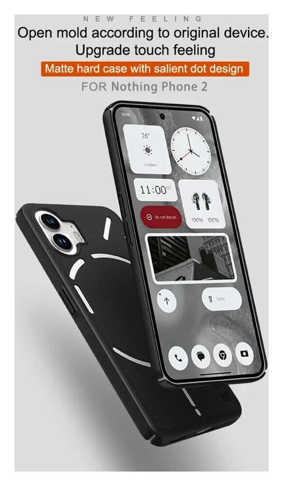 Nillkin Super Frosted Shield Nothing Phone (2) Hoesje Back Cover Zwart afbeelding 6