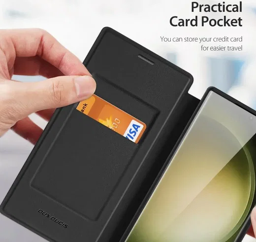 Dux Ducis Skin X Pro Samsung S23 Ultra Hoesje MagSafe Book Case Zwart afbeelding 5