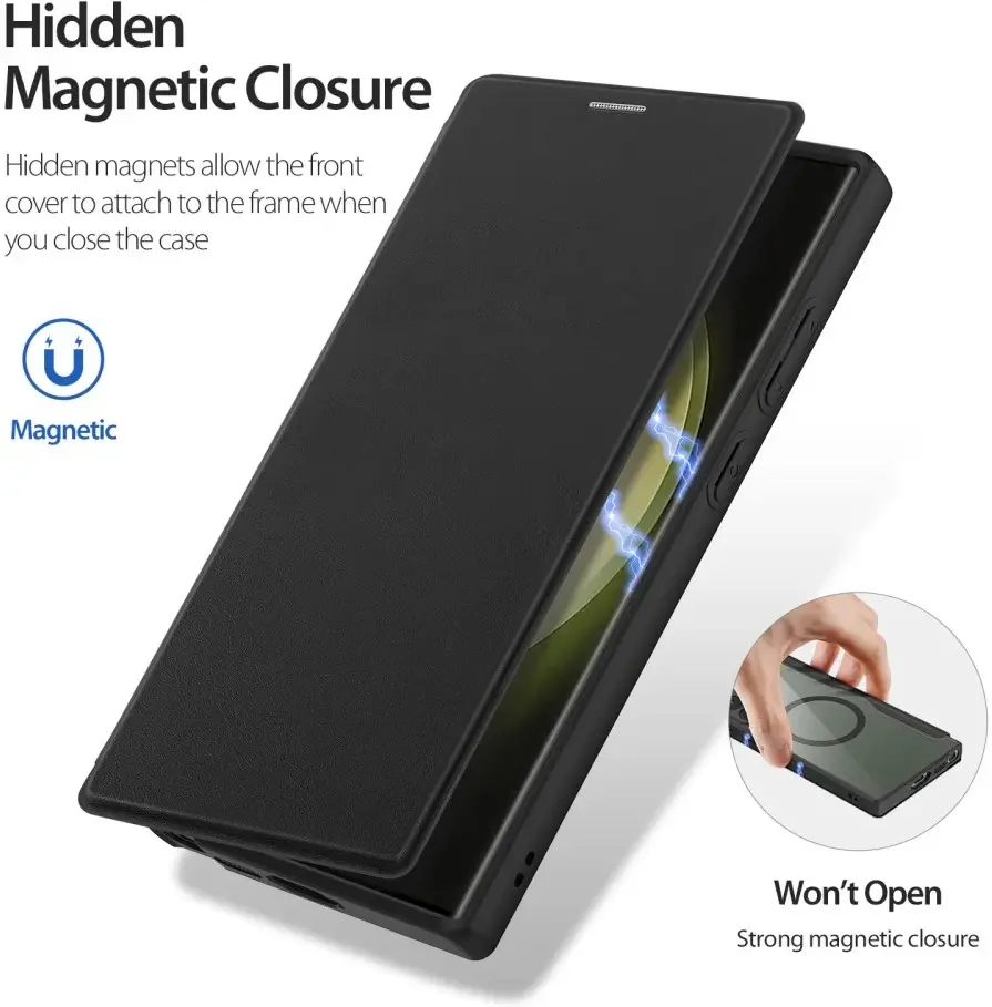 Dux Ducis Skin X Pro Samsung S23 Ultra Hoesje MagSafe Book Case Zwart afbeelding 6