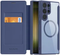 Dux Ducis Skin X Pro Samsung S23 Ultra Hoesje MagSafe Book Case Blauw afbeelding
