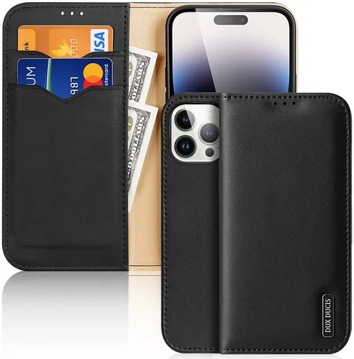 Dux Ducis Hivo Apple iPhone 15 Pro Max Hoesje RFID Book Case Zwart afbeelding 1