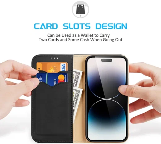 Dux Ducis Hivo Apple iPhone 15 Pro Max Hoesje RFID Book Case Zwart afbeelding 2