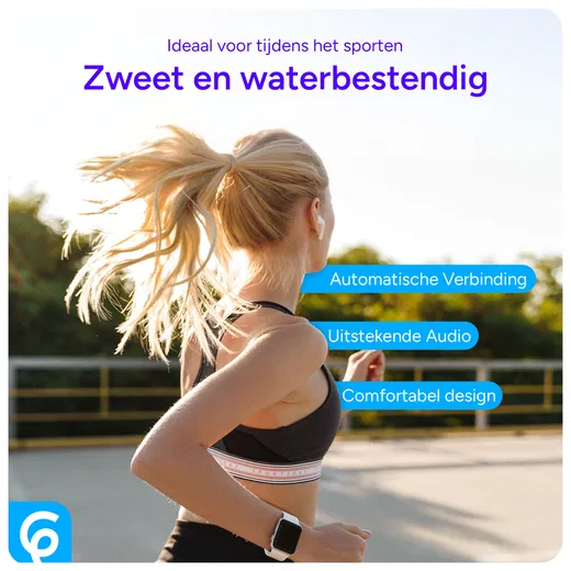 SBG Draadloze Oordopjes Noise Cancelling Bluetooth met Display Wit afbeelding 2