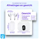 SBG Draadloze Oordopjes Noise Cancelling Bluetooth met Display Wit afbeelding 8