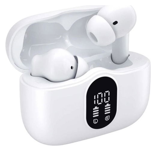 SBG Draadloze Oordopjes Noise Cancelling Bluetooth met Display Wit afbeelding 9