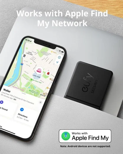 Anker Eufy Smart Bluetooth Tracker Kaart met Apple Zoek Mijn-app Zwart afbeelding 2