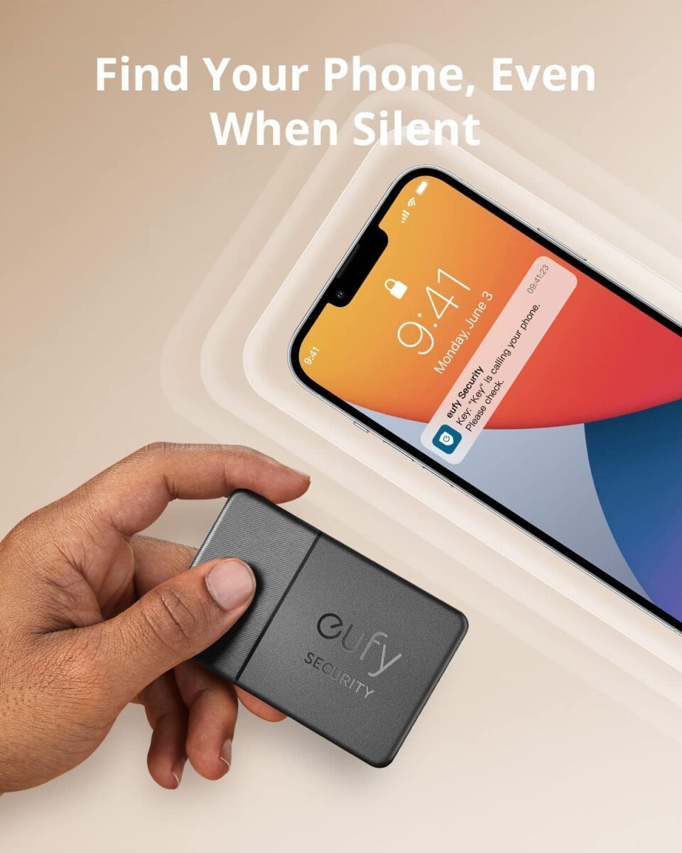 Anker Eufy Smart Bluetooth Tracker Kaart met Apple Zoek Mijn-app Zwart afbeelding 5