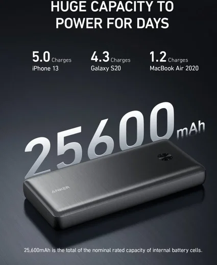 Anker PowerCore III Elite (87W) 25.600 mAh Powerbank Laptop