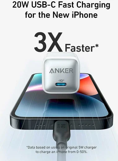 Anker 512 Nano Pro (20W) Fast Charge Adapter USB-C Snellader Wit afbeelding 2