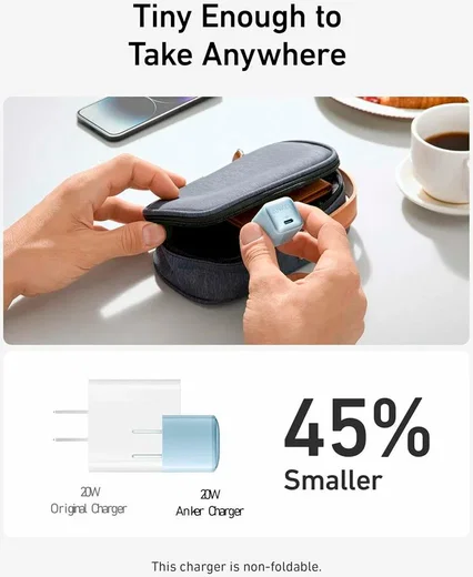 Anker 512 Nano Pro (20W) Fast Charge Adapter USB-C Snellader Wit afbeelding 3