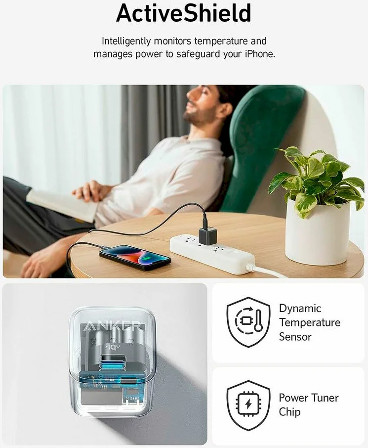 Anker 512 Nano Pro (20W) Fast Charge Adapter USB-C Snellader Wit afbeelding 4