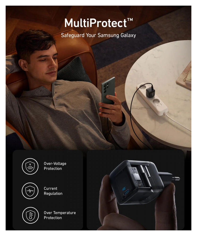 Anker 313 Ace (45W) GaN USB-C Adapter met Super Fast Charge 2.0 Zwart afbeelding 4