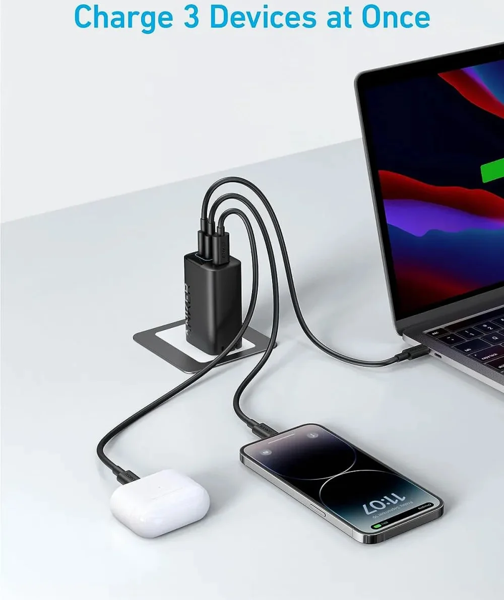 Anker 336 (67W) Snellader USB-A USB-C Fast Charge Adapter Zwart afbeelding 2