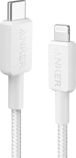 Anker 322 Gevlochten MFi USB-C naar Apple Lightning Kabel 0.9M Wit afbeelding 1