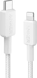 Anker 322 Gevlochten MFi USB-C naar Apple Lightning Kabel 1.8M Wit afbeelding