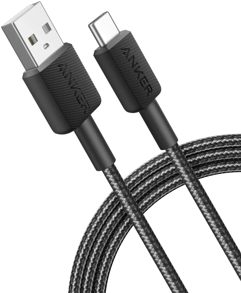 Anker 322 Gevlochten USB-A naar USB-C Kabel 0.9M Zwart afbeelding 2