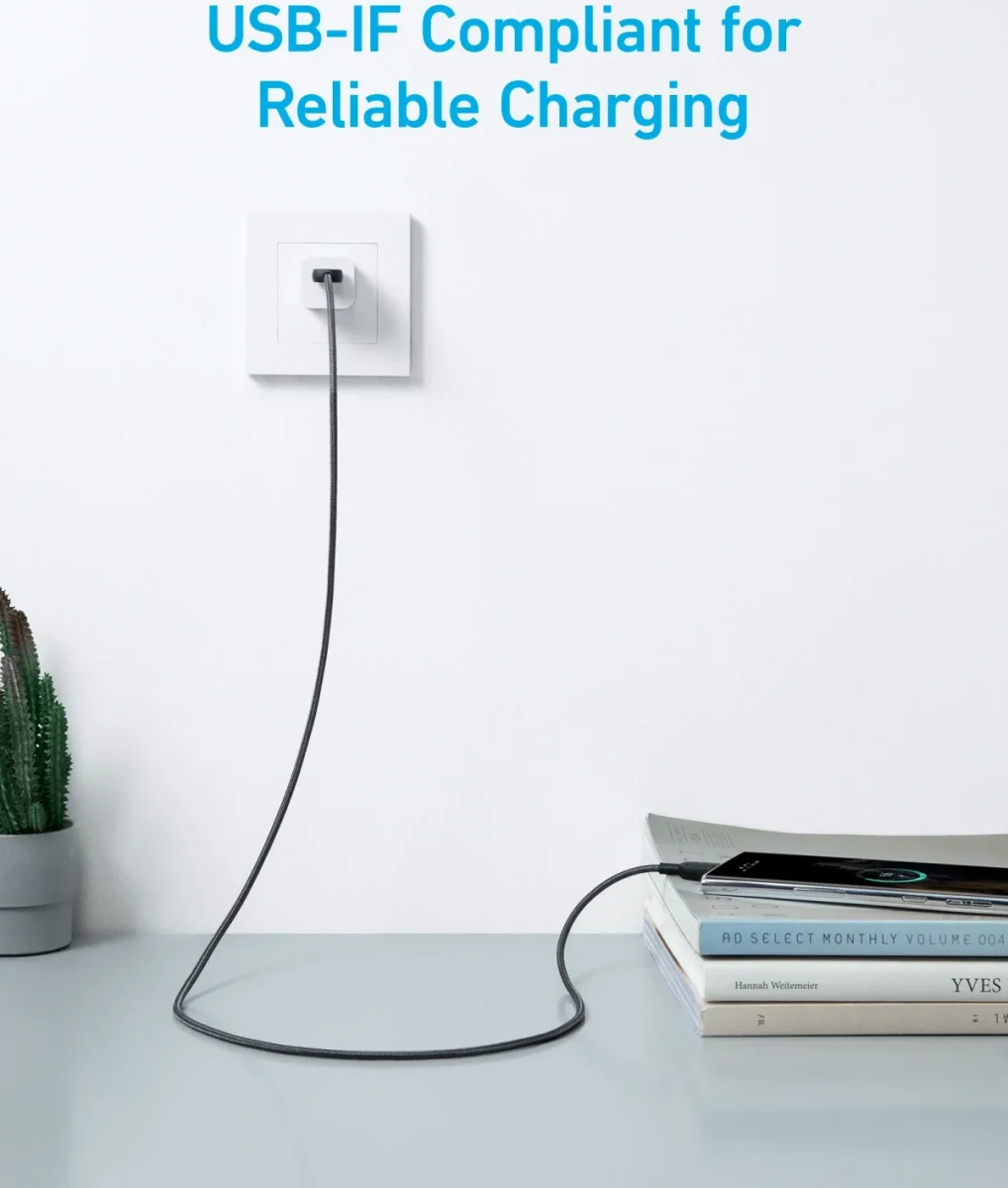 Anker 322 Gevlochten USB-A naar USB-C Kabel 0.9M Zwart afbeelding 3