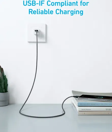 Anker 322 Gevlochten USB-A naar USB-C Kabel 0.9M Zwart afbeelding 3