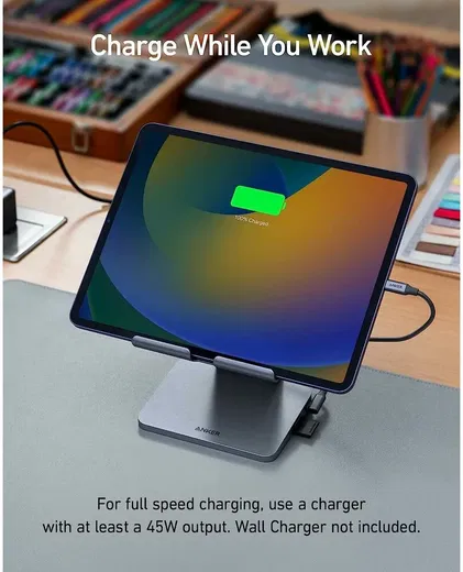 Anker 551 8-in-1 USB-C Hub en iPad / Tablet Houder Grijs afbeelding 5