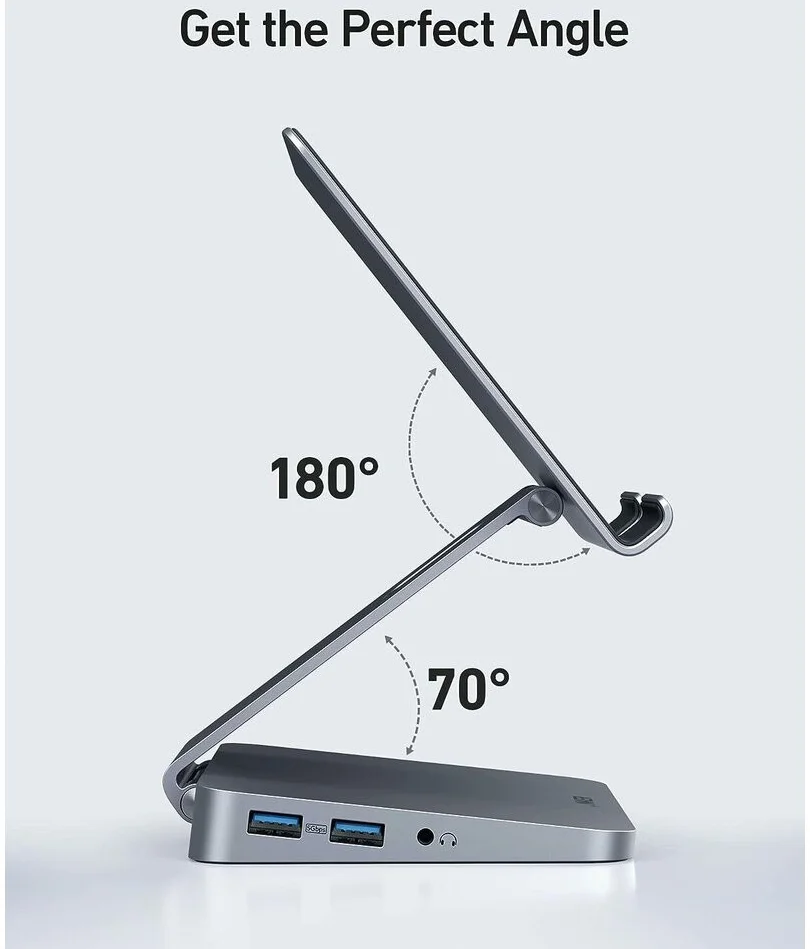 Anker 551 8-in-1 USB-C Hub en iPad / Tablet Houder Grijs afbeelding 7