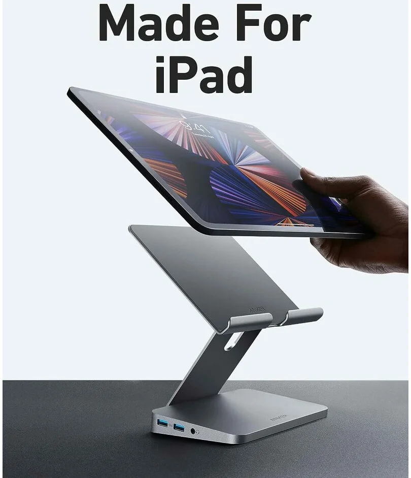 Anker 551 8-in-1 USB-C Hub en iPad / Tablet Houder Grijs afbeelding 8