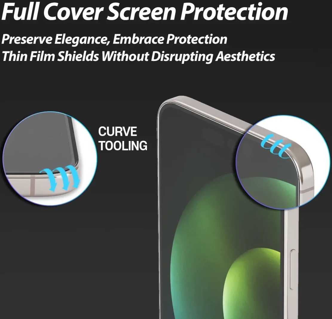 Whitestone iPhone 15 Pro Screen Protector UV-Licht Folie (2-Pack) afbeelding 4
