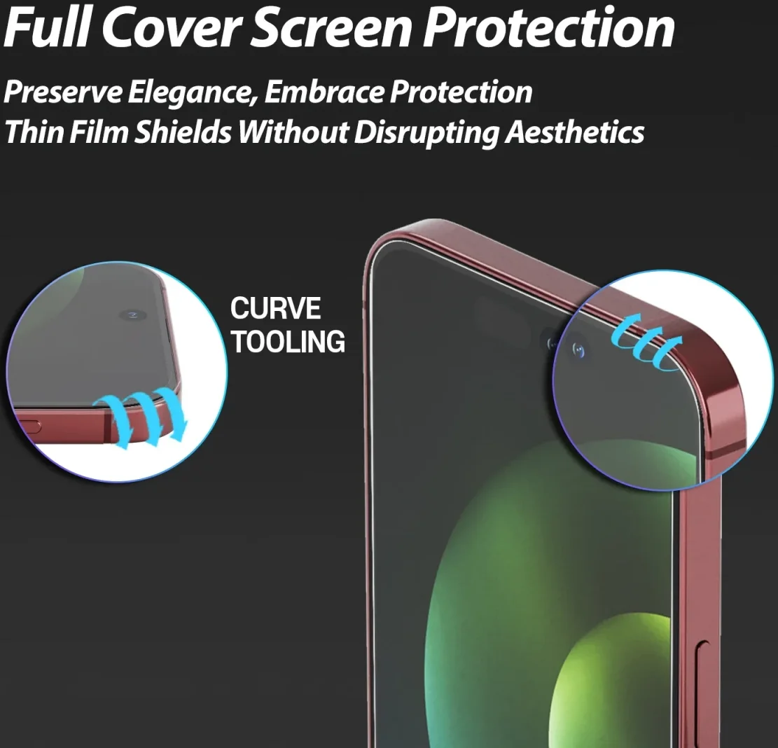 Whitestone iPhone 15 Pro Max Screen Protector UV-Licht Folie (2-Pack) afbeelding 4