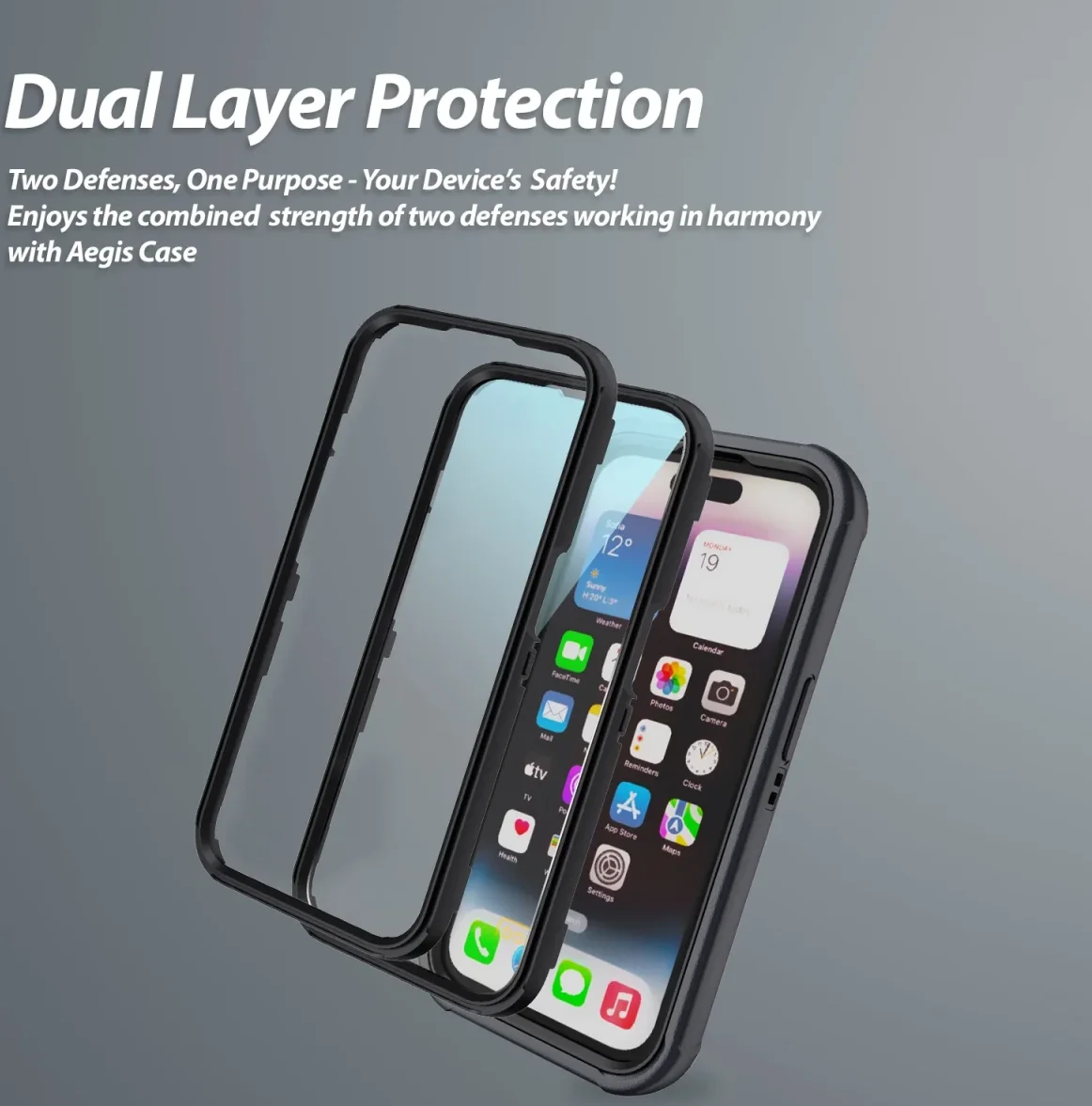 Whitestone Aegis iPhone 15 Pro Max Hoesje Full Protect Cover Zwart afbeelding 2
