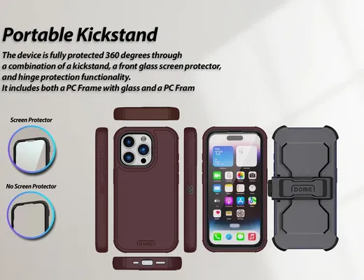 Whitestone Aegis iPhone 15 Pro Max Hoesje Full Protect Cover Rood afbeelding 7