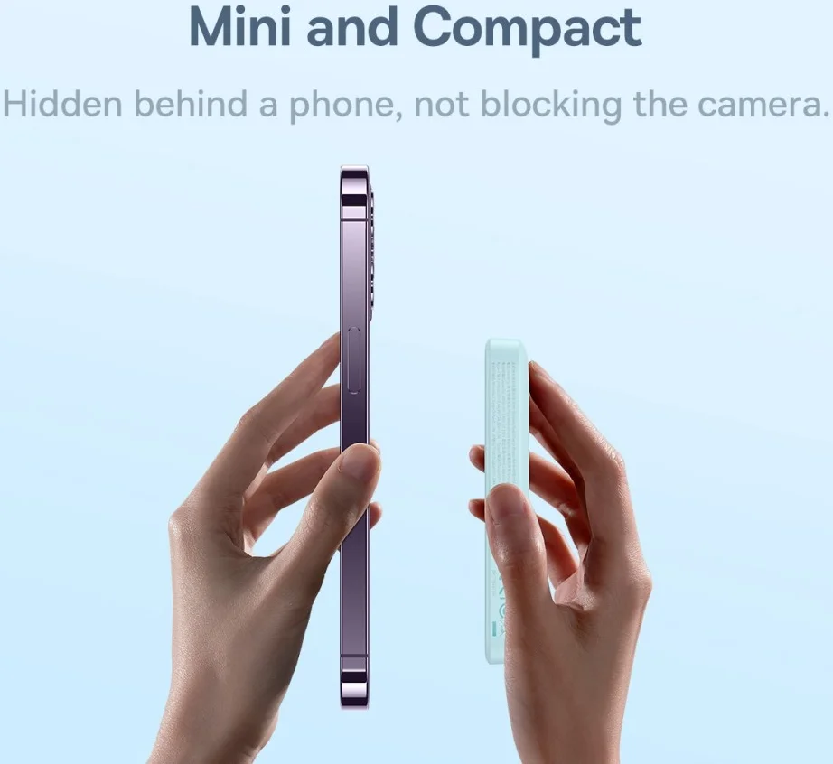 Baseus Megattach 10.000 mAh Powerbank Compact Met MagSafe Blauw 20W afbeelding 4