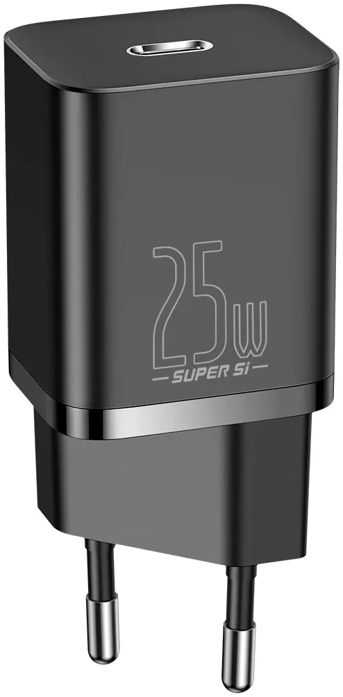 Baseus Super-Si USB-C Snellader Quick Charge 25W Zwart afbeelding 1